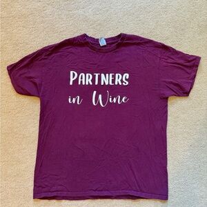 “Partners in Wine” Cotton Maroon T-Shirt